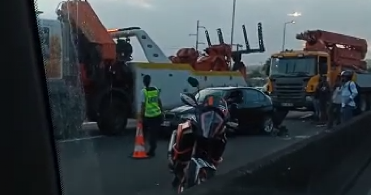 Un accident entre quatre véhicules provoque un embouteillage sur l'autoroute