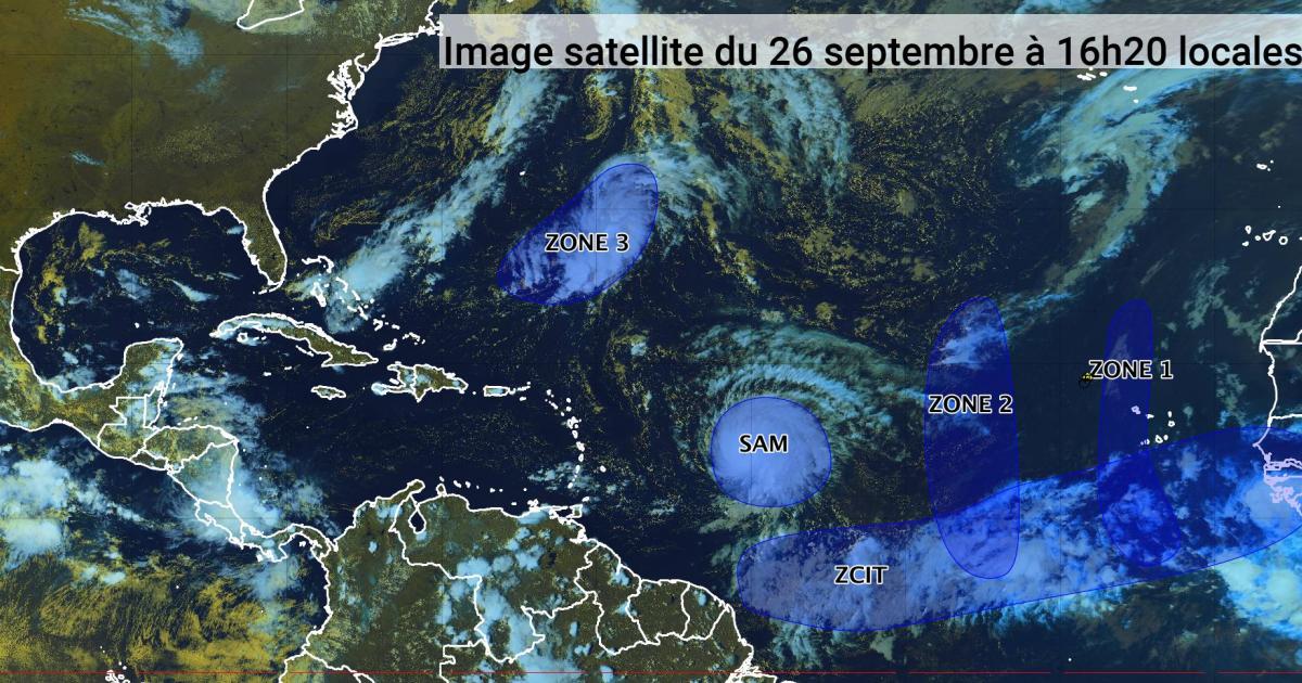 Sam attendu vers mercredi au nord-est de l'arc antillais (bulletin du 26/09/21)