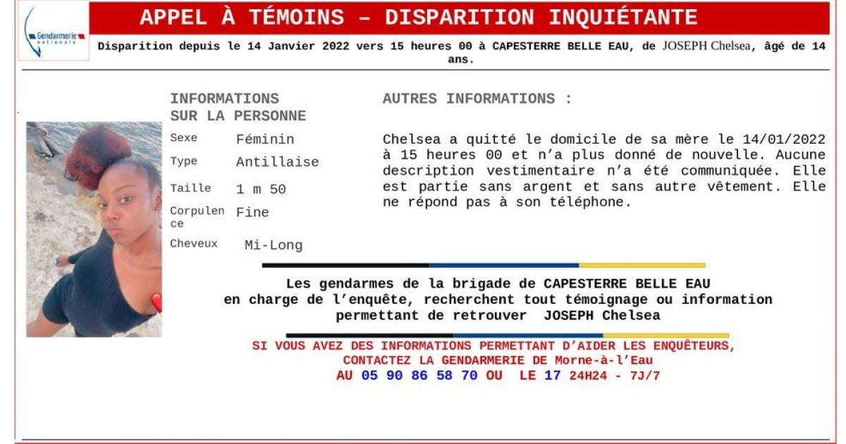 Une adolescente recherchée à Capesterre-Belle-Eau