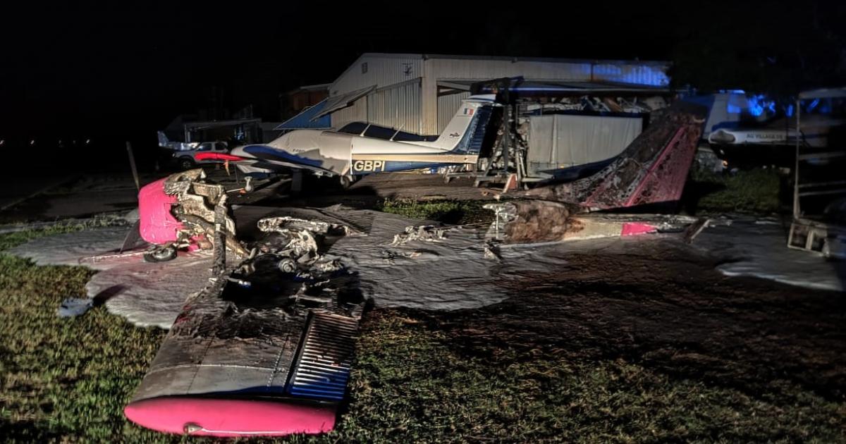 Un aéronef entièrement détruit par les flammes à Saint-François