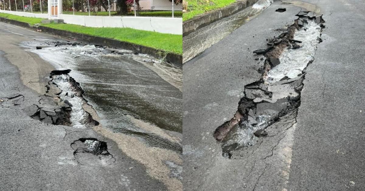 La route de l'Union endommagée par une importante casse d'eau