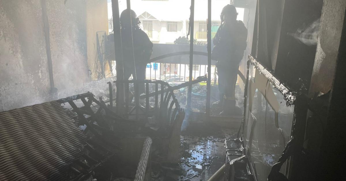 Un violent feu d’appartement s’est déclenché aux Abymes