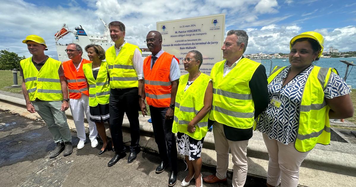 L’extension du Port de Jarry officiellement lancée en présence de Patrice Vergriete