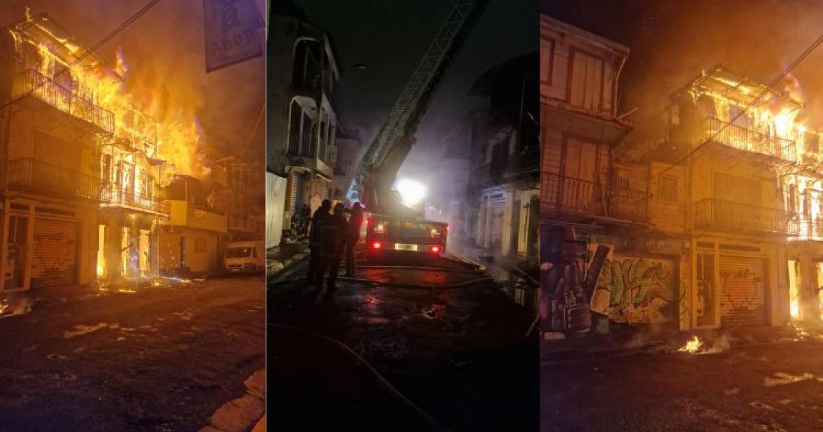 Trois habitations détruites par un violent incendie à Pointe-à-Pitre