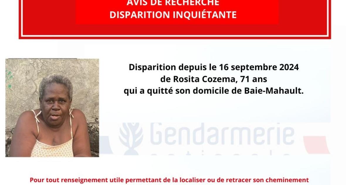 Appel à témoins : Rosita Cozéma a été retrouvée