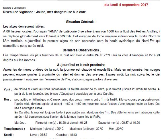 Bulletin météo