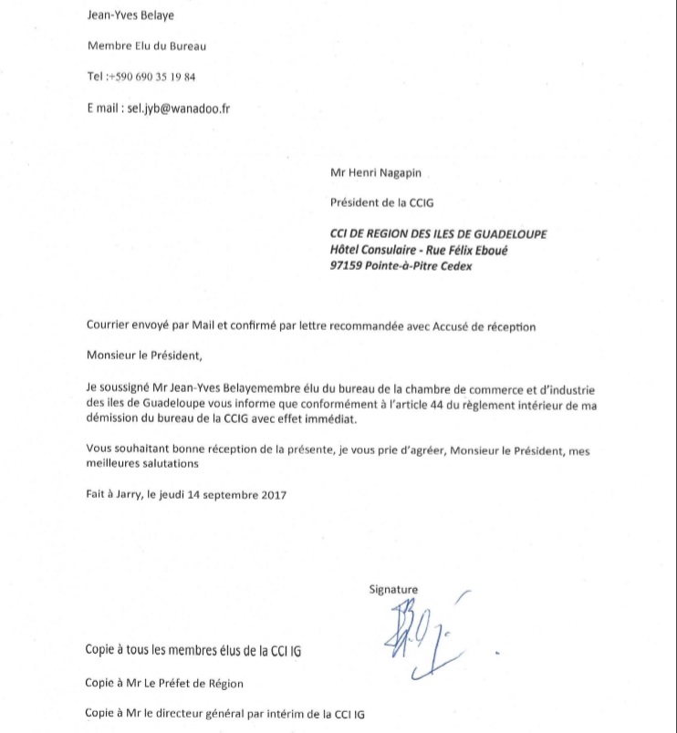 Lettre de démission