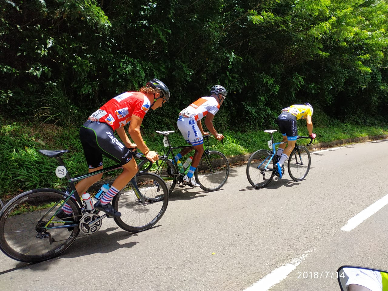 Groupe maillot jaune en direction de Saint-Esprit