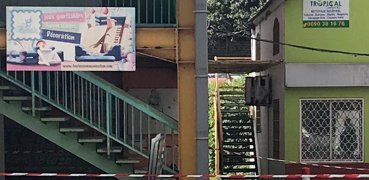 L'escalier où le corps a été retrouvé