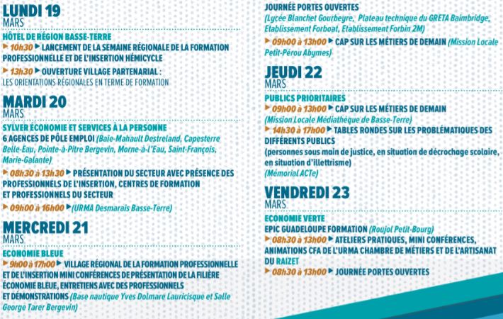 Programme semaine régionale formation insertion