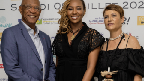 Corinne et Pierre Sainte-Luce avec Ayo Tometti, co-fondatrice du #Blacklivesmatter aux Etats-Unis