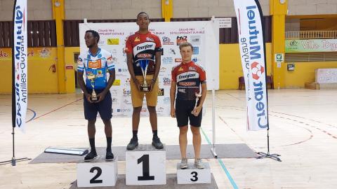 Le trio vainqueur de la dernière  étape : 1er,Mathis Risal; 2ème, Thierry Ragot; 3ème, Normann Latouche