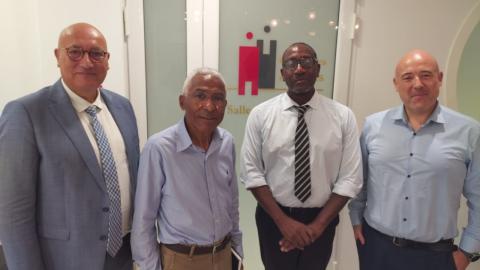 Eric Maurel (PG), Bâtonniers Christon et Troupé, Mickaël Janas (1er vice-président de la Cour d'Appel)