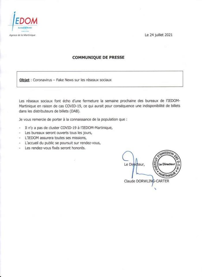 iedom communiqué