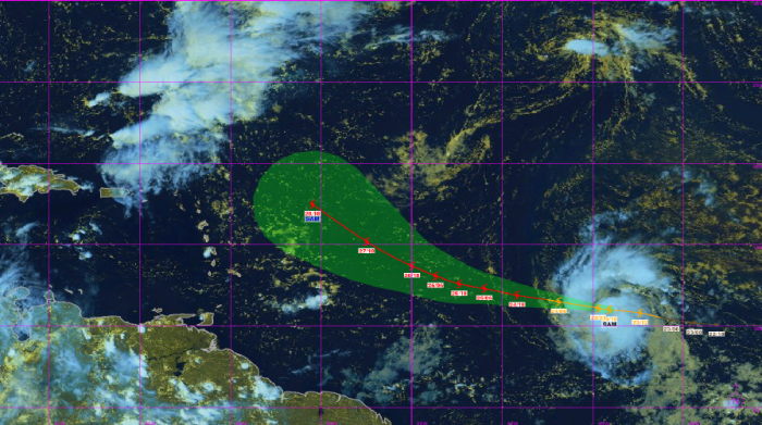 Trajectoire tempête Sam