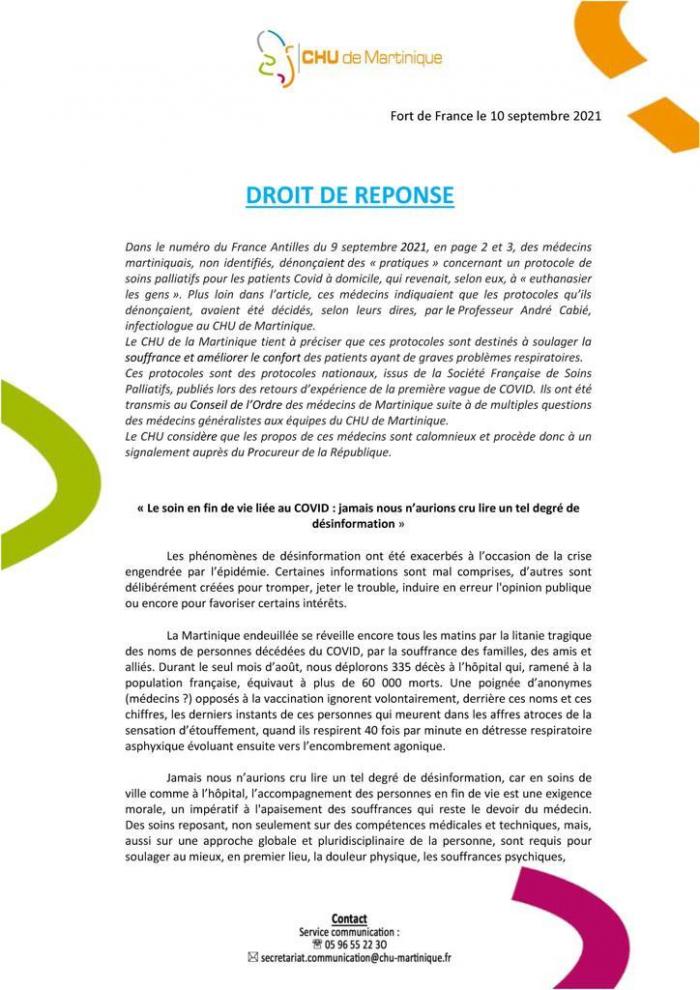 droit de réponse CHUm