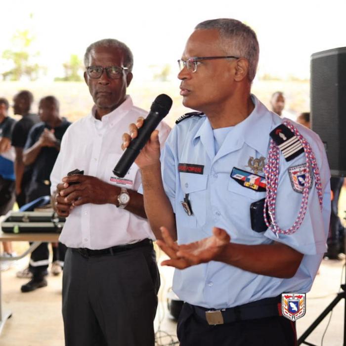 le Colonel Hors-Classe Patrick TYBURN, Chef du Corps Territorial, lors de la Finale Territoriale du Challenge de la Qualité des Sapeurs-Pompiers  