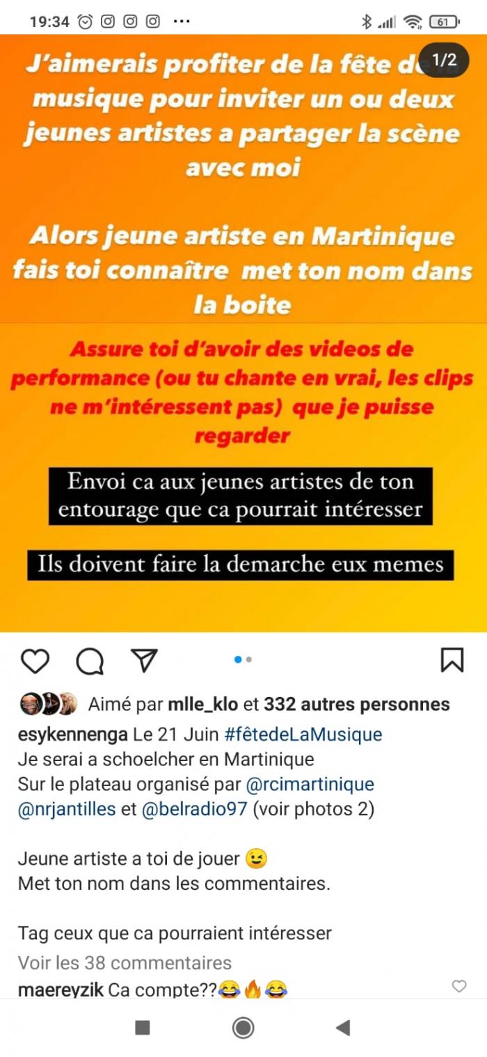 Appel de E.sy Kennenga pour la fête de la musique 2022