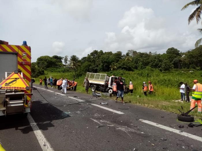 accident choc front RN1 Goyave