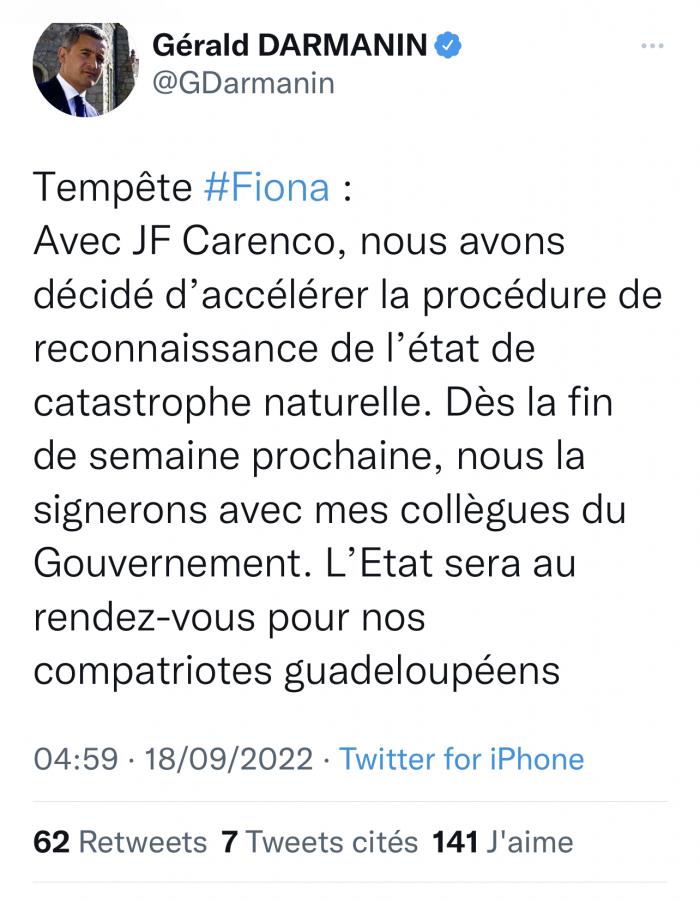 tweet Darmanin