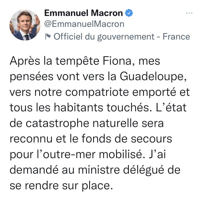 Twwet macron 