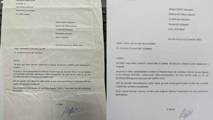 courrier notaire