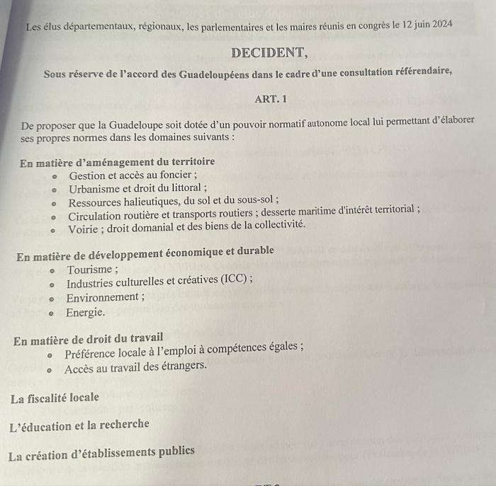 18e congrès résolution 1