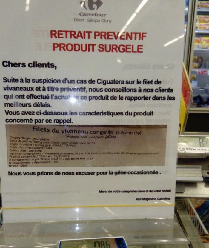 Du vivaneau retiré de la vente après une suspicion de contamination à la ciguatera