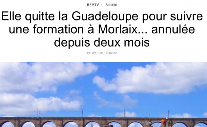 "Elle quitte la Guadeloupe pour suivre une formation annulée" : pas tout à fait