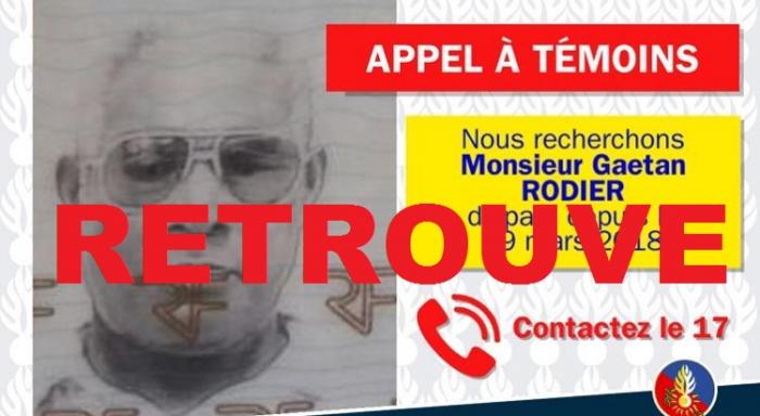 Gaétan Rodier retrouvé sain et sauf