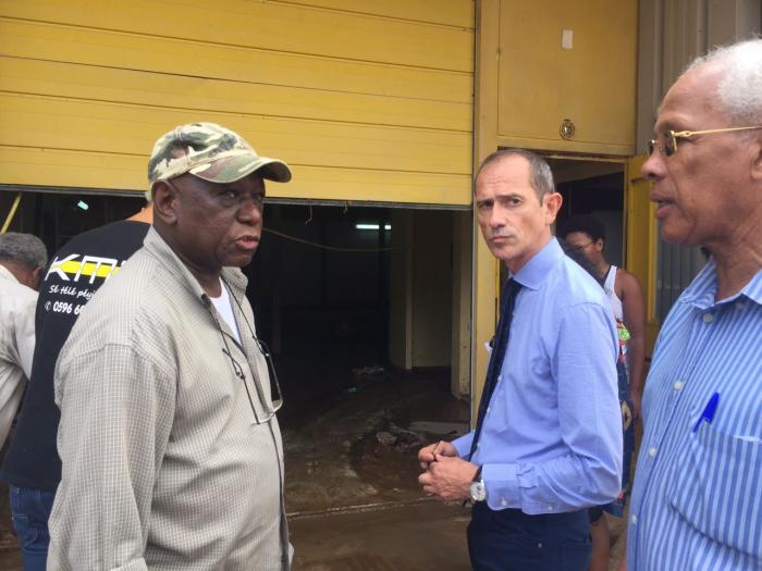 Intempéries : Franck Robine en visite au François et au Robert