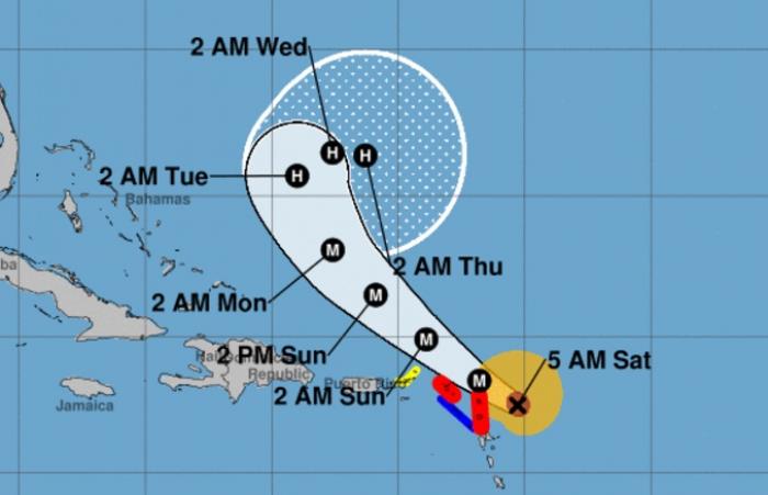 José : du rouge pour les îles du Nord, du orange en Guadeloupe