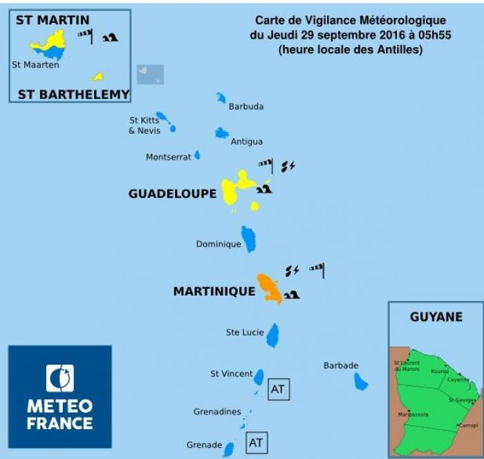 La Guadeloupe désormais en vigilance jaune