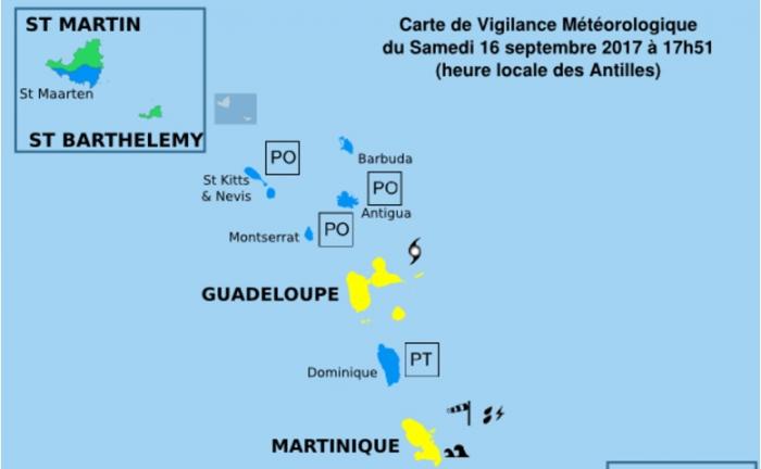 La Guadeloupe en vigilance jaune cyclone à l'approche de Maria