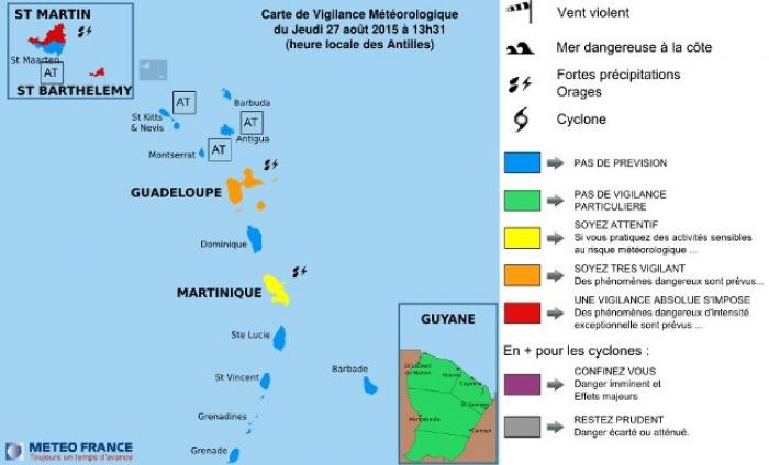 La Guadeloupe en vigilance orange, les îles du nord en vigilance rouge