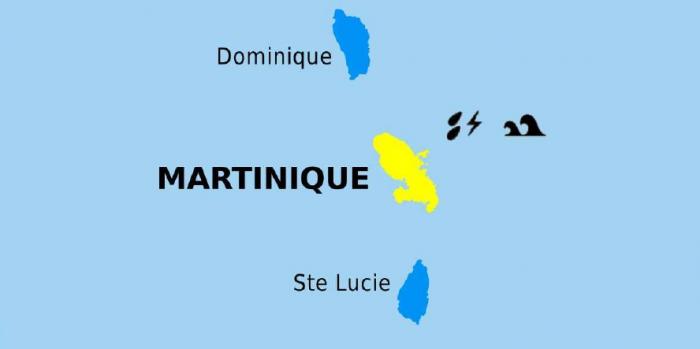 La Martinique en vigilance jaune pour mer dangereuse à la côte, fortes pluies et orages