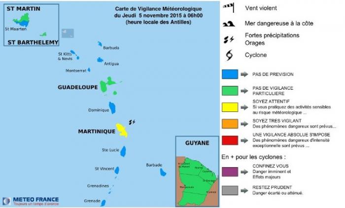 La Martinique reste en jaune !