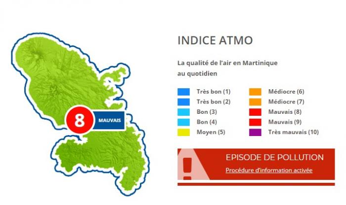 La qualité de l'air en Martinique va se dégrader, ce mercredi