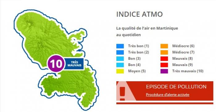 La qualité de l'air est très mauvaise en Martinique, ce mercredi