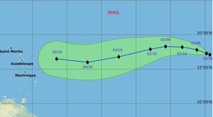 Ouragan Irma : aucune certitude sur la trajectoire à ce jour