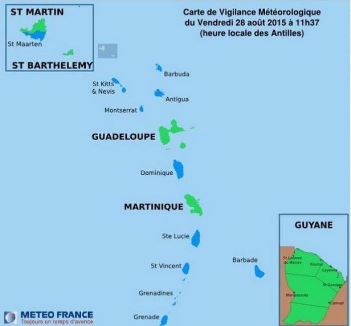 Tempête Tropicale Erika : retour au vert pour la Guadeloupe