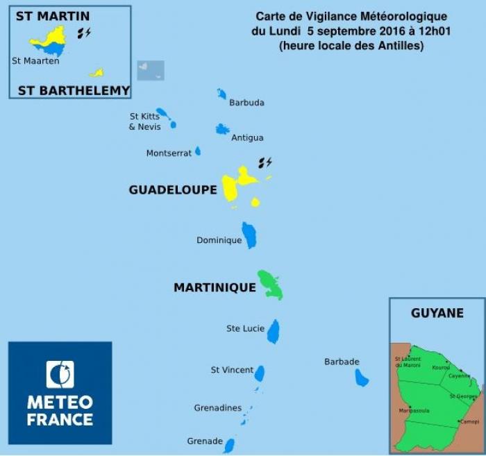 Un retour en vigilance Jaune pour la Guadeloupe