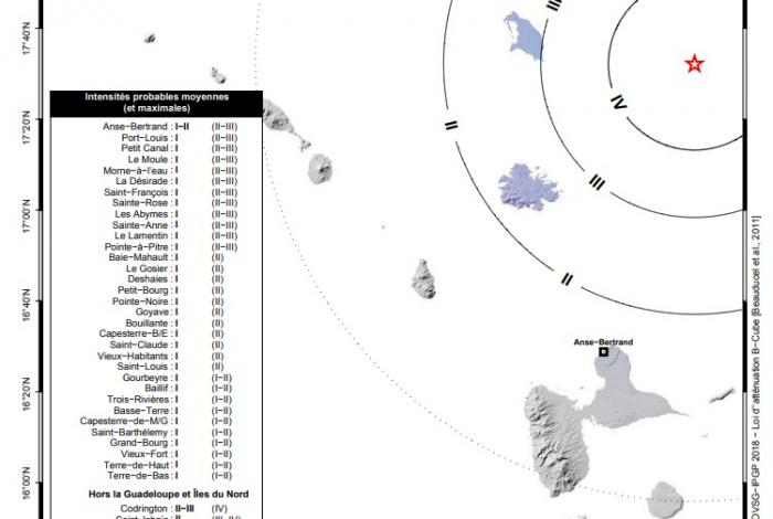 Un seisme enregistré au nord est de la Guadeloupe