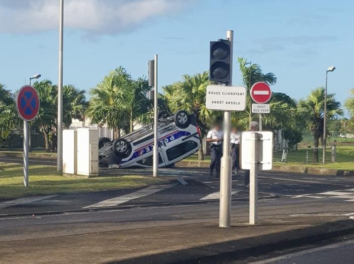 Un spectaculaire accident de la circulation au Lamentin fait trois blessés légers