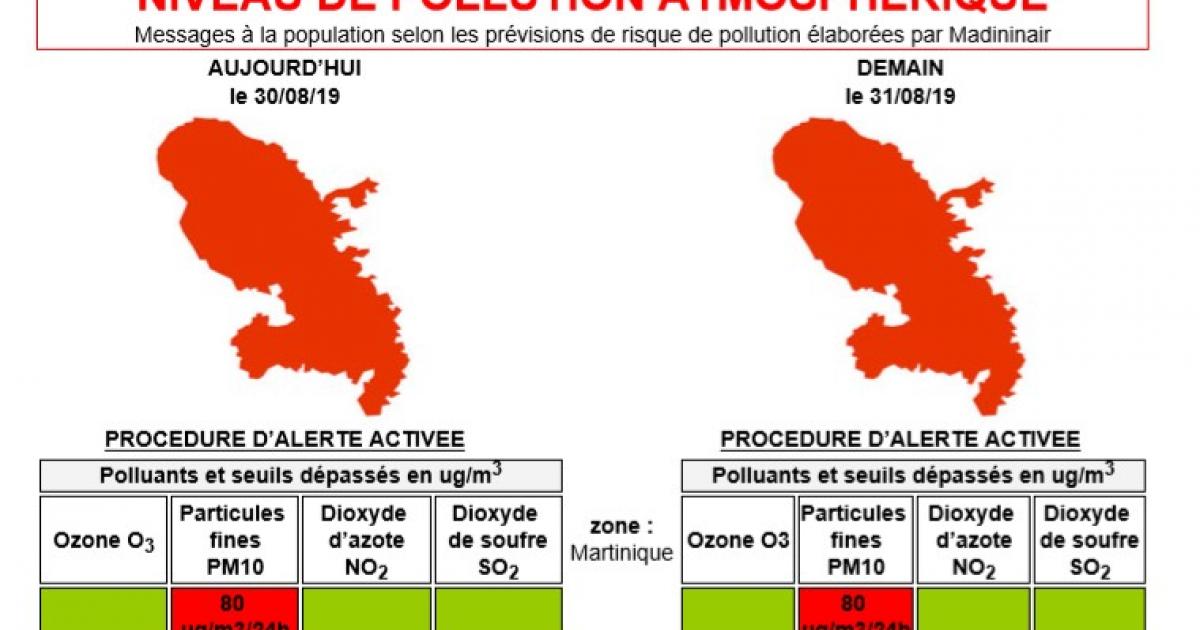 Episode de pollution de l'air aujourd'hui et demain