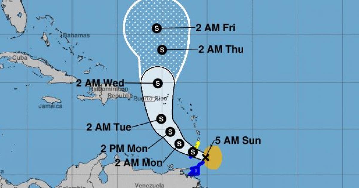     





La tempête tropicale Karen s'est formée cette nuit au Sud-Est immédiat de l'Arc Antillais




