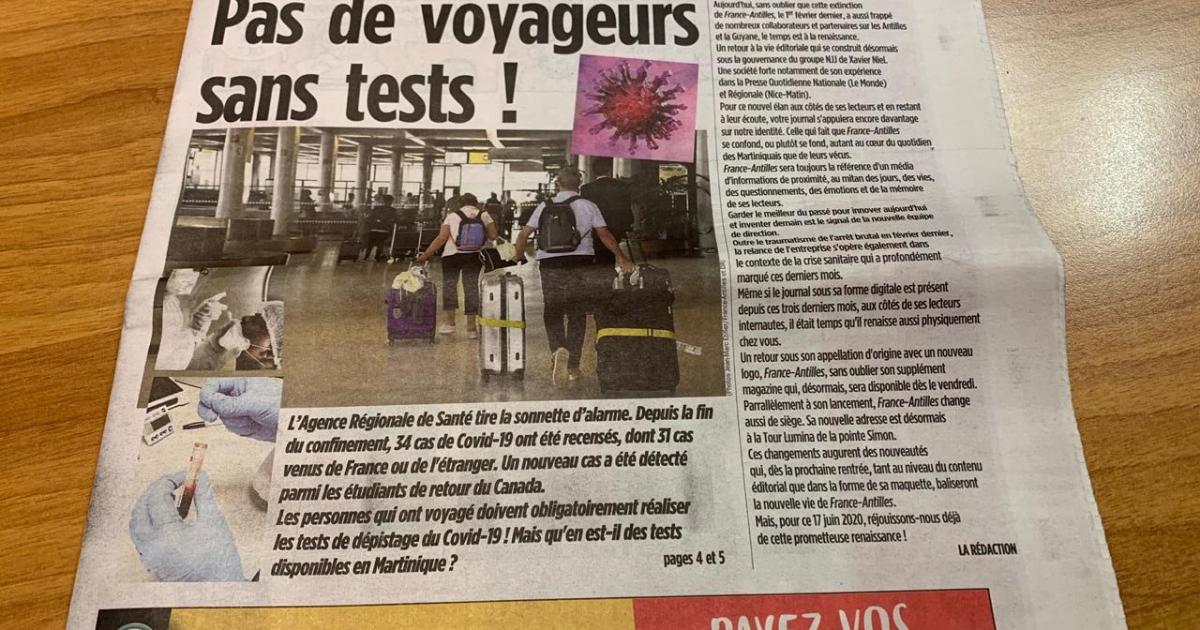 France-Antilles est de retour chez vos marchands de journaux