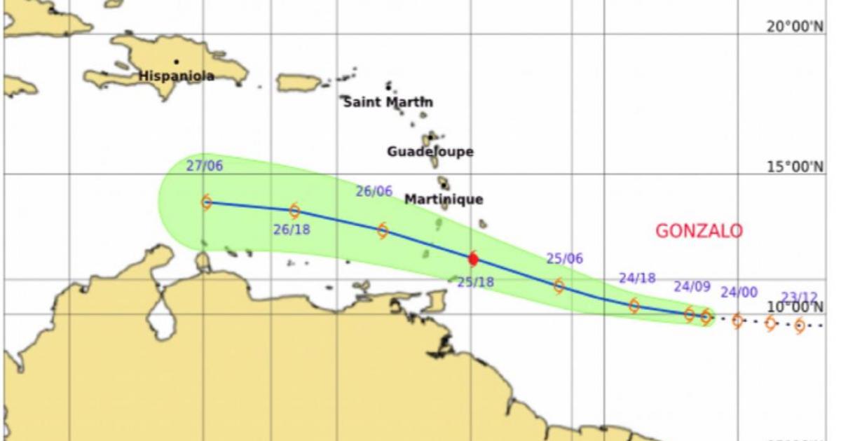 Gonzalo continue sa progression vers l'Ouest, apparition de la dépression tropicale Hanna
