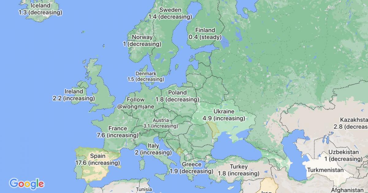     





Une carte du covid-19 à l'étude chez Google Maps ? 




