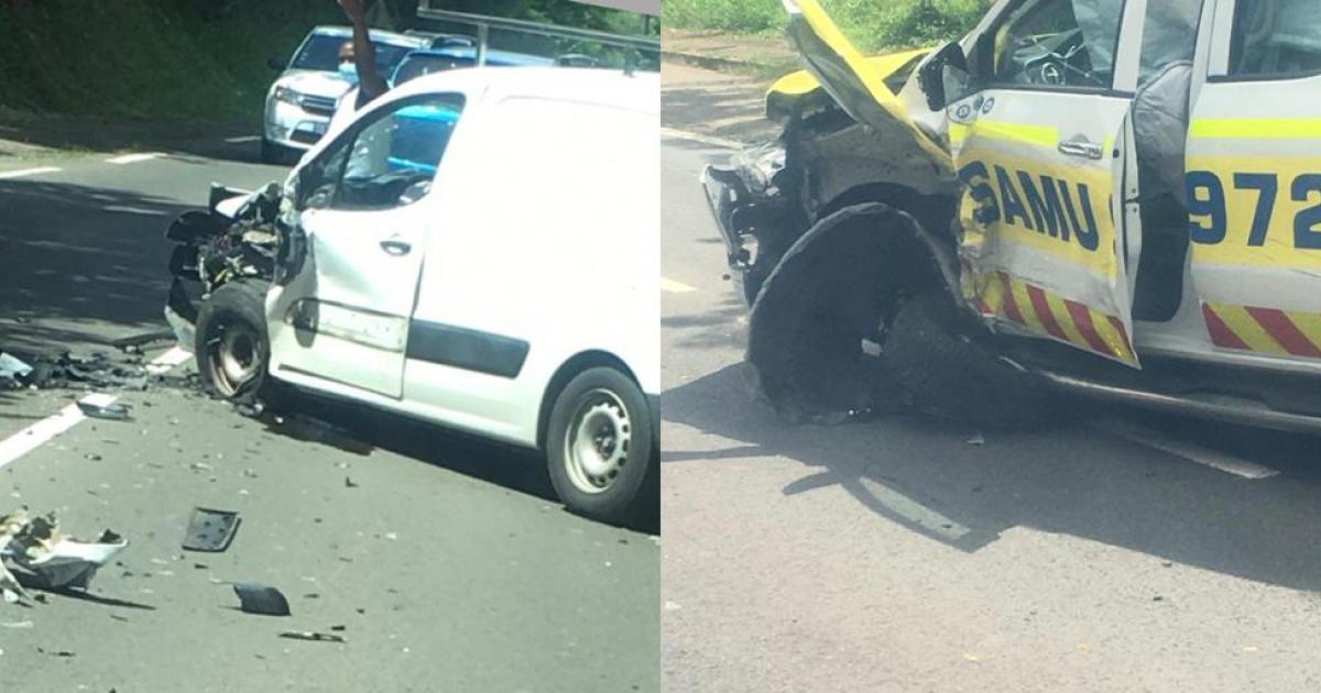 Collision entre un véhicule du Samu et un petit utilitaire